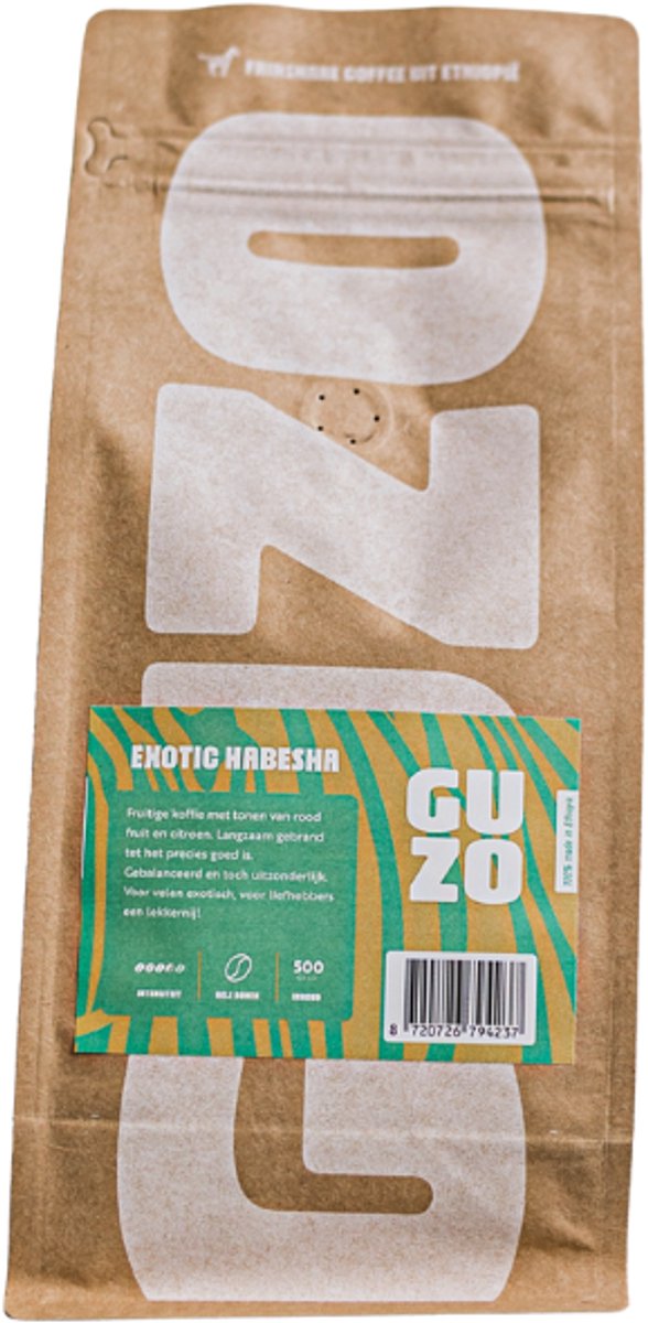 GUZO Coffee 500 gram Exotic Habesha koffiebonen - 100% Made in Ethiopia