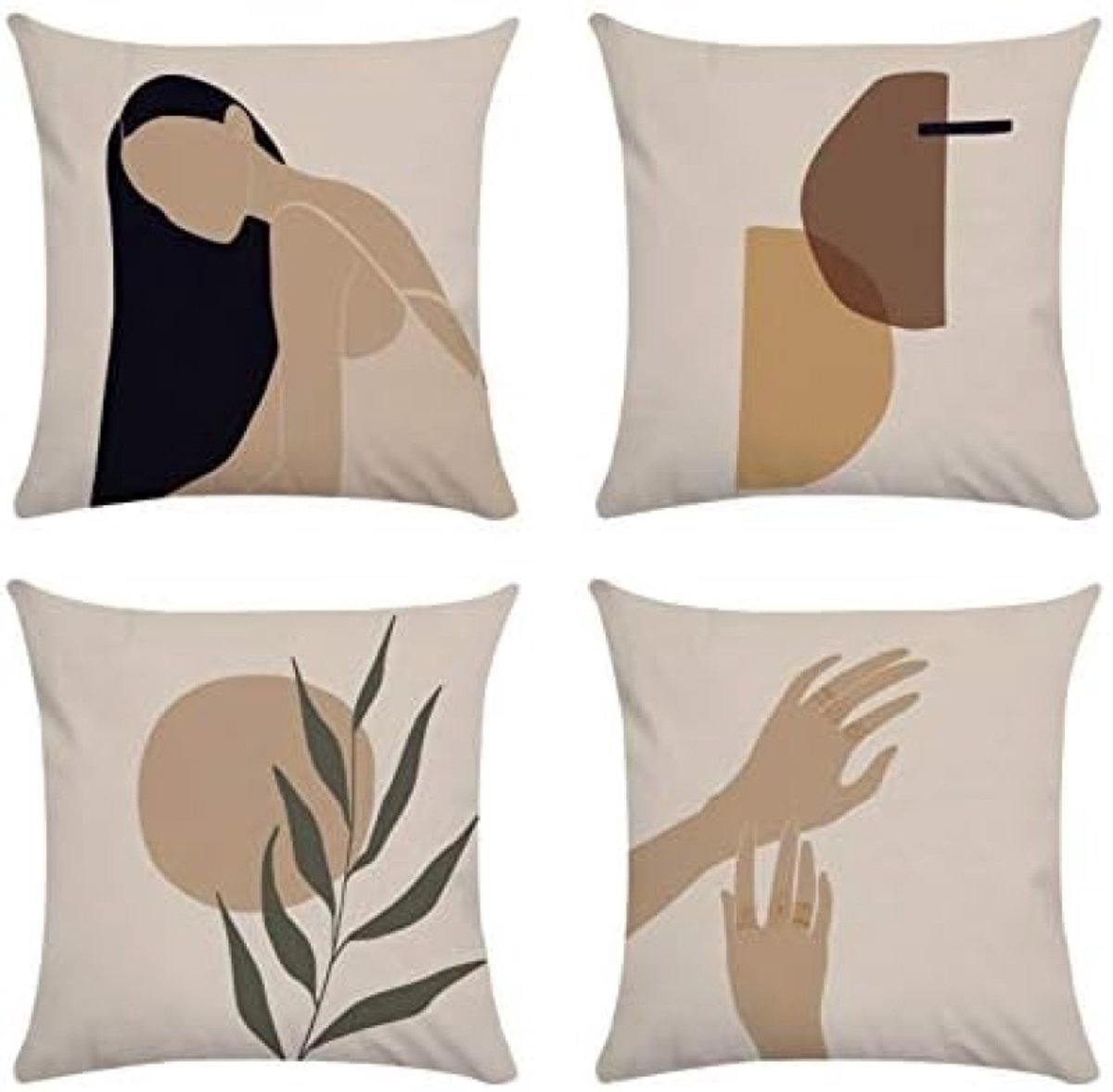 PromoHome Luxe Fluweel Kussenslopen Set van 4 - Moderne Print Motieven 45x45cm Paars