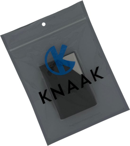Zwarte visitekaarthouder in een doorzichtige Knaak verpakking.