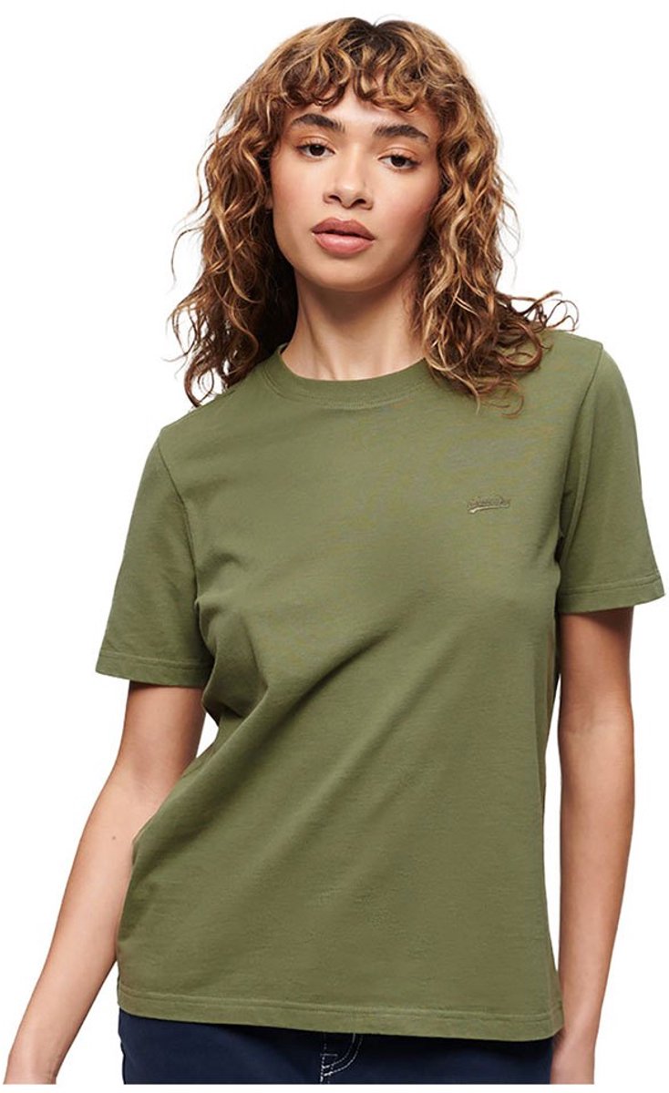 Superdry Geborduurd Vintage Logo T-shirt van biologisch katoen Dames T-shirts Khaki