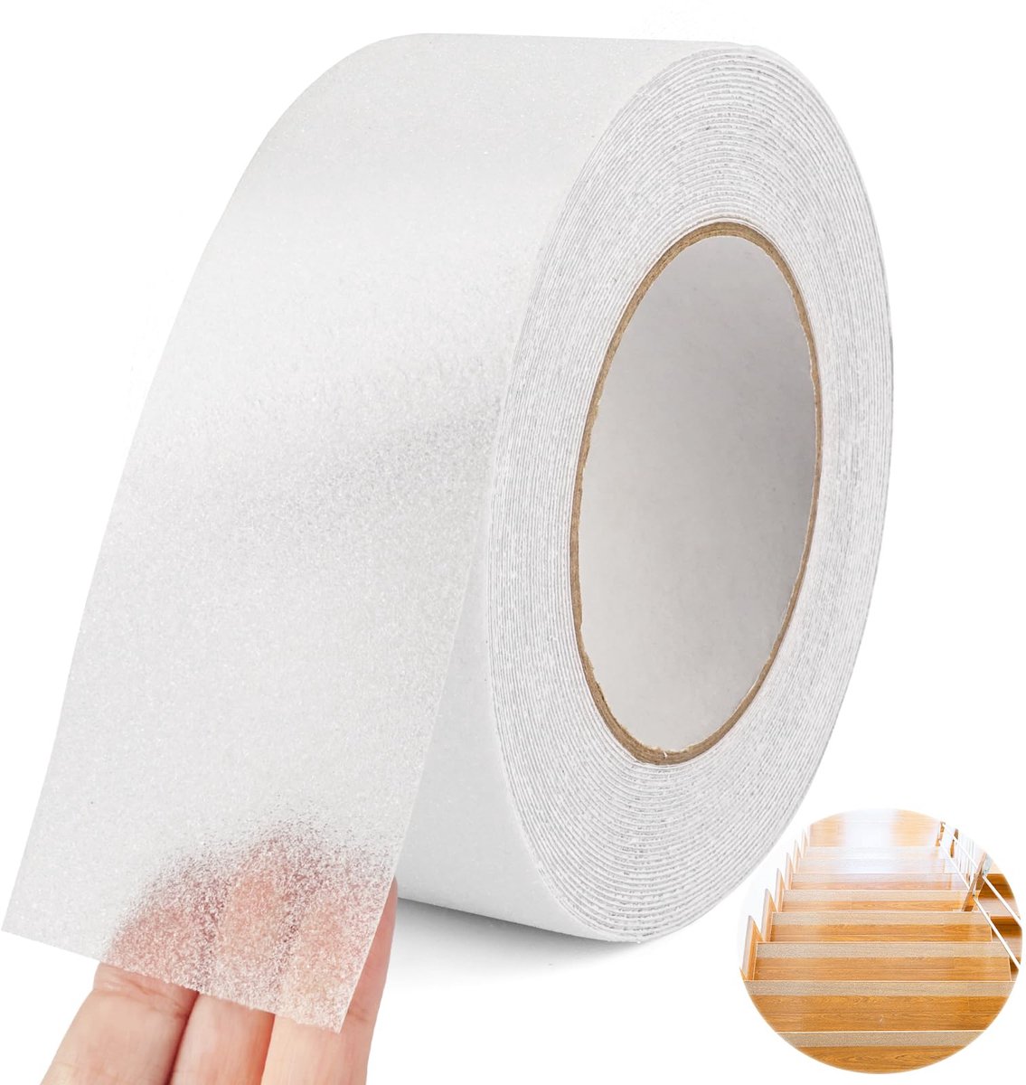 Transparante Antislip Tape 5 cm x 10 m – Zelfklevend, Veilig voor Trappen, Vloeren en Badkamers, Huidvriendelijk, Vermindert Uitglijden en Vallen