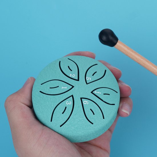 Handpan - Klankschaal - Mini Handpan - Muziek Instrument - Kinder Handpan - 6-toons - Geel van Merkloos — afbeelding 3