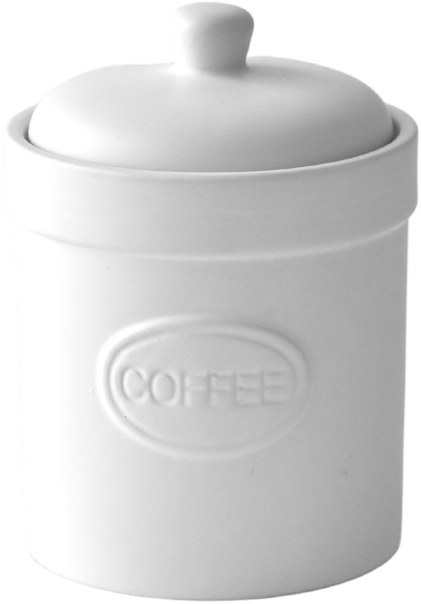 Bia collectie wit stenen matte voorraadpot voor Koffie 12 x 16 cm Storage jar in Matte White for Coffee