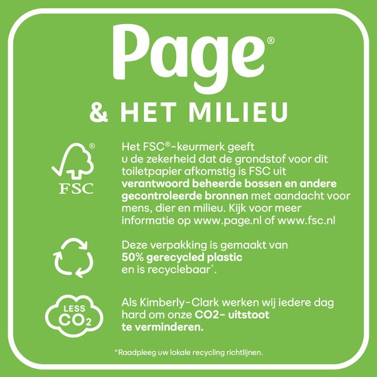Page® toiletpapier - Compleet Schoon wc papier - 96 rollen - met een vleugje katoen - Voordeelverpakking