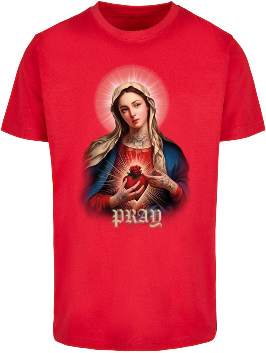 Mister Tee Praying Mary Heren Tshirt M Rood