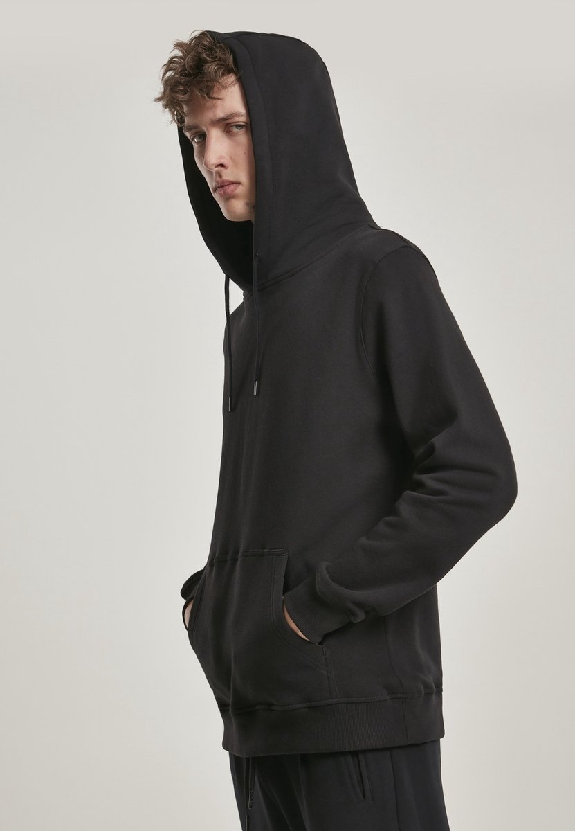 Urban Classics Organic Basic Hoody Heren Trui met capuchon – M Zwart