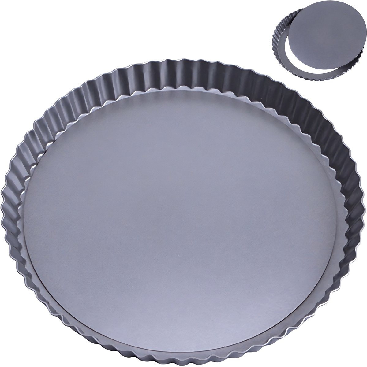 Somstyle Quichevorm - Ø 28 CM - Taartvorm met Losse Bodem - Bakvorm - Zwart