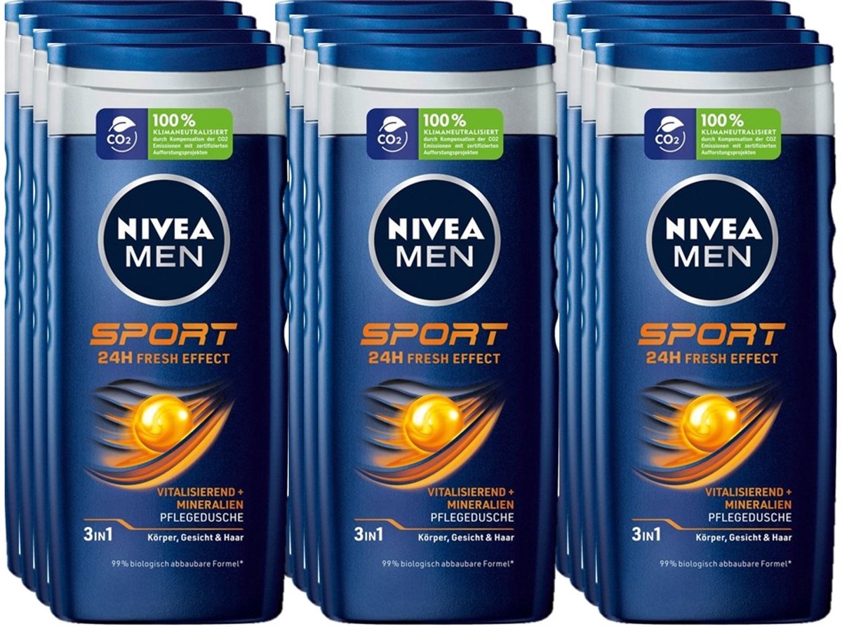 NIVEA MEN Douchegel Sport- 250 ml - Voordeelverpakking 24 stuks
