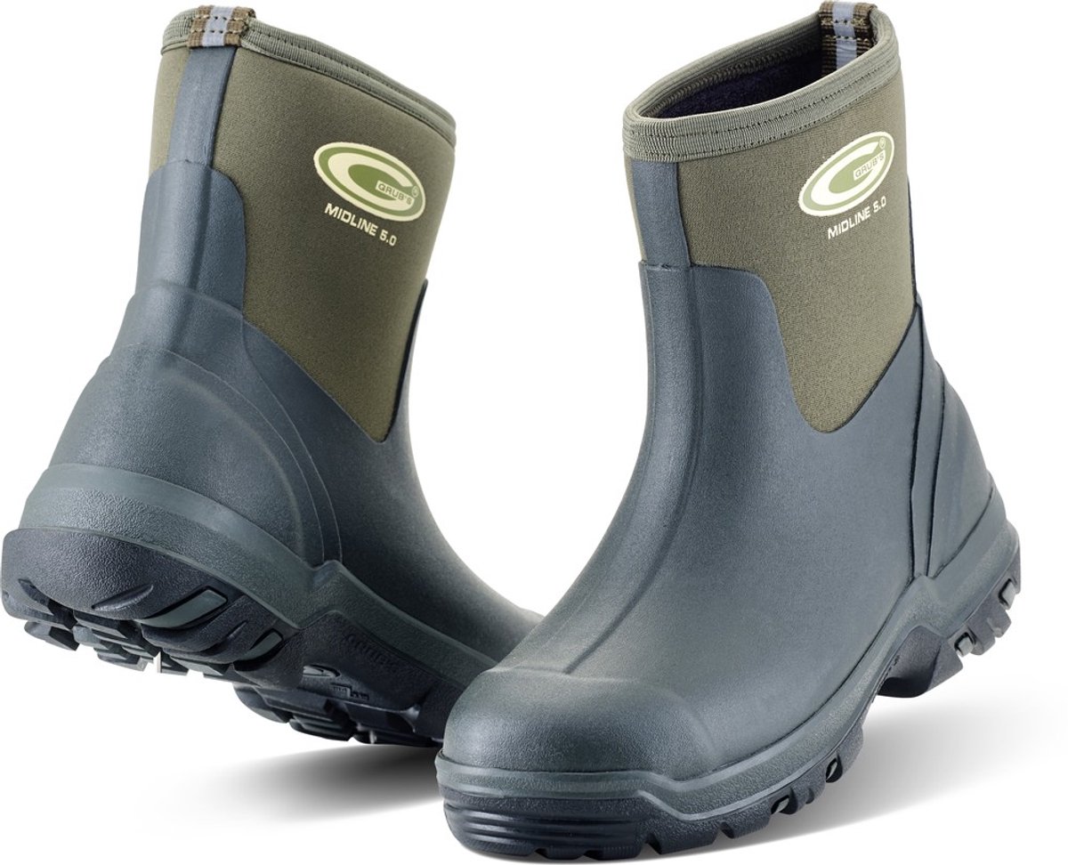 Grubs rubberlaarzen Midline Unisex halflange laarzen Groen-48