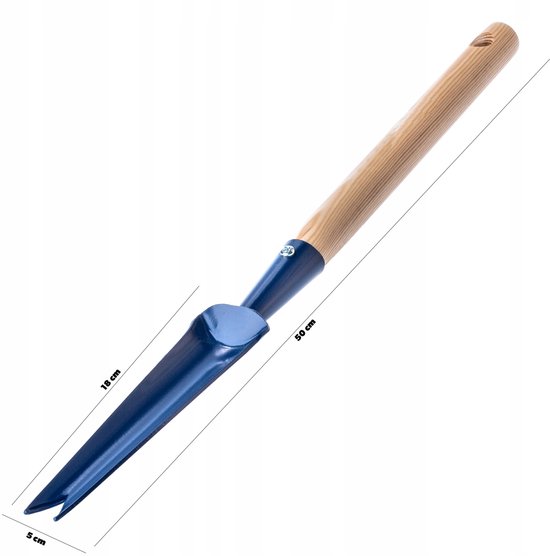 KADAX Robuuste onkruidsteker van roestvrij staal, handmatige onkruidsteker met houten handvat, onkruidtrekker, onkruidjager, tuinwieder, worteljager (50 cm, blauw) van KADAX — afbeelding 4