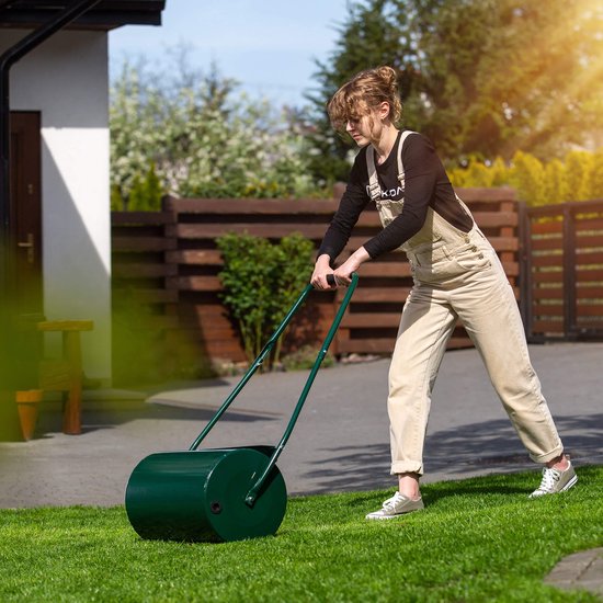 KADAX Gazonroller, breedte 50 cm, diameter 32 cm, vulbaar met water of zand, metalen tuinroller, tuinwals voor gazononderhoud en bodemverdichting van Merkloos	 — afbeelding 5