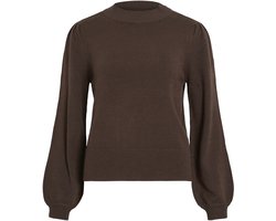 Vila Trui Viril Turtle-nk Balloon L/s Top - N 14084179 Coffee Bean Dames Maat - L