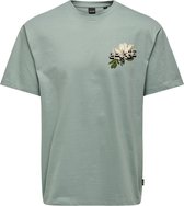 Only & Sons T-shirt Onsfrank Rlx Ss Tee Noos 22037578 Chinois Green/arabic Flower Mannen Maat - XL