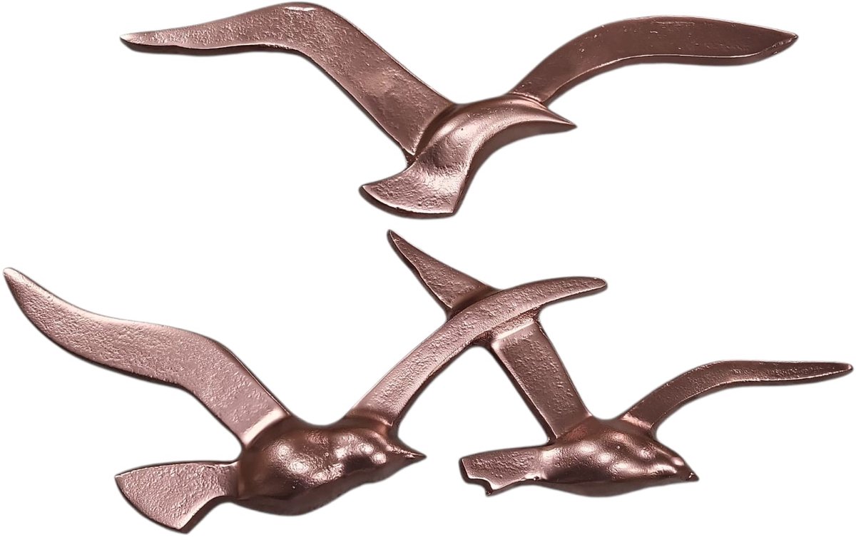 Wand - Decoratie - Wanddecoratie - Metaal - Metalen vogels - Vogels - Koper - 35 cm - Tuindecoratie