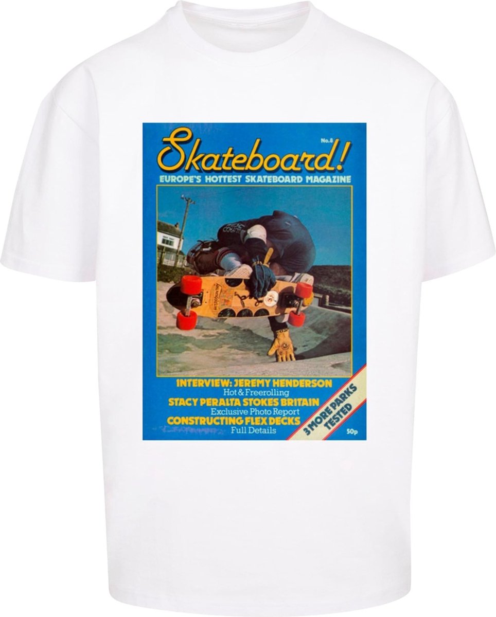Merchcode - The Skateboard Magazine Cover No 8 Oversize Heren T-shirt - S - Wit