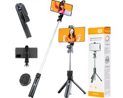 Studio ME 3 in 1 Selfie Stick Tripod - Selfiestick Universeel - Foto en Video - Bluetooth Afstandsbediening - Telefoonhouder - Telefoon statief