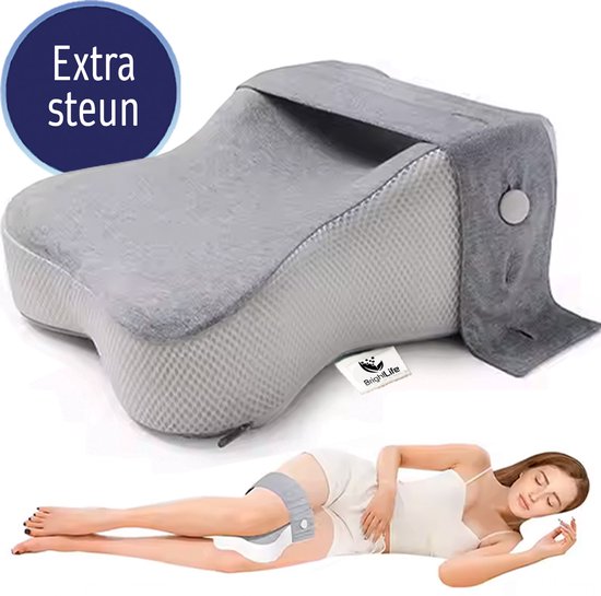 BrightLife Kniekussen voor in Bed - Beenkussen - Zijslaapkussen Volwassenen - Zwangerschapskussen - Orthopedisch - Ideaal voor Zijslapers