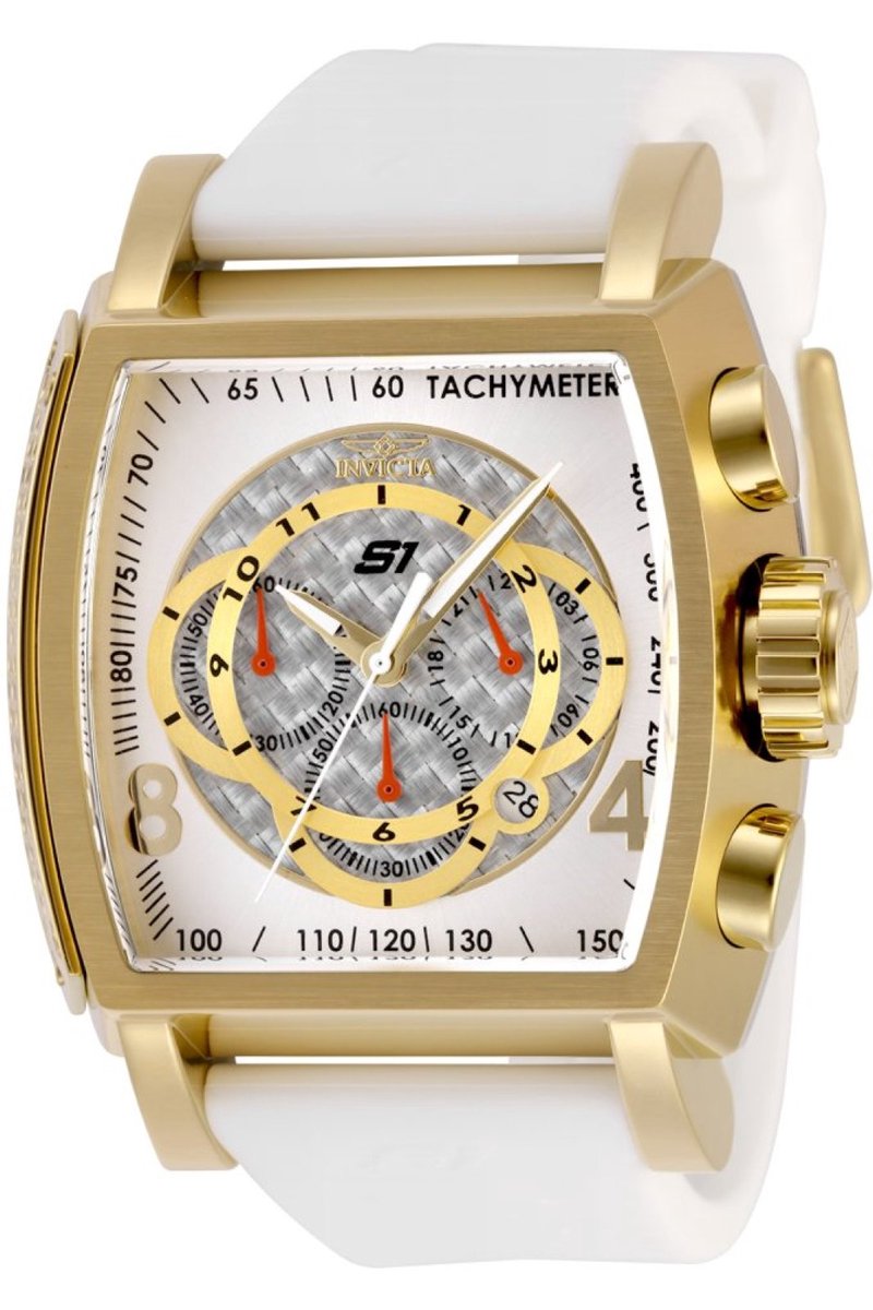 Invicta S1 Rally 48433 Heren Horloge - Waterdicht - Analoog - Quartz Uurwerk - Roestvrij Staal met zilveren Wijzerplaat - 48mm