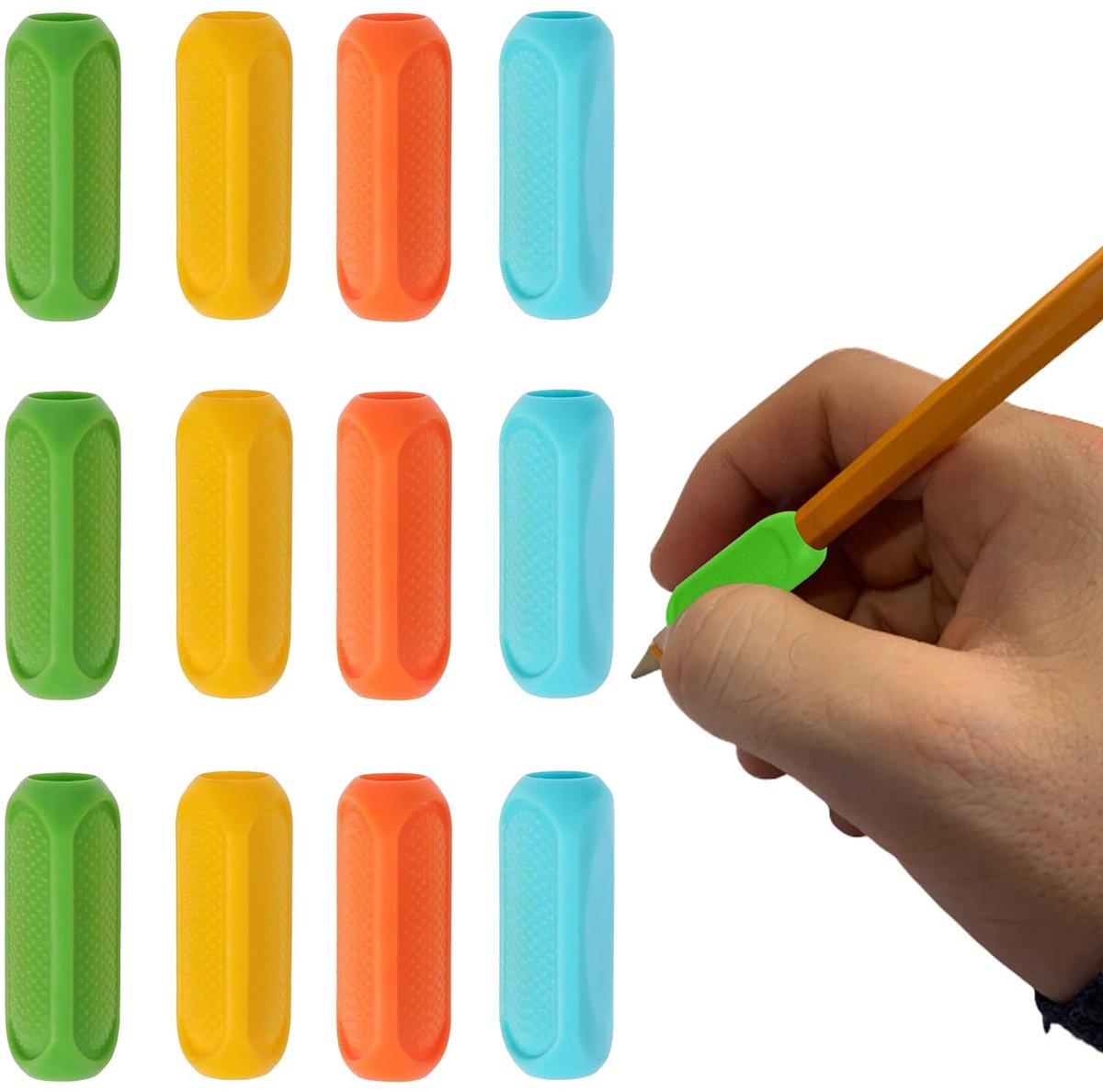 Potloodgrepen - Siliconen Grip Corrector voor Goede Schrijfhouding - Voor Kinderen en Training - 12 stuks