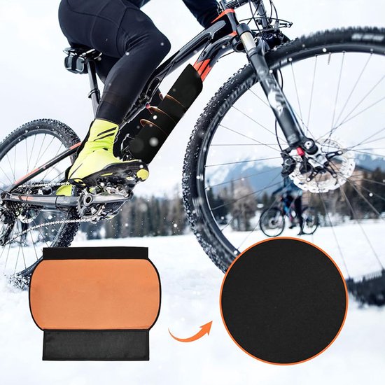 2-stuks E-bike accuhoes - Beschermhoes voor lithium accu voor e-bike - Beschermhoes voor accu voor fietsframe - E-bike accessoires - Isolatieaccu - Waterdicht en stofdicht - Geschikt voor buitenritten met e-bikes - Oranje van Merkloos — afbeelding 2