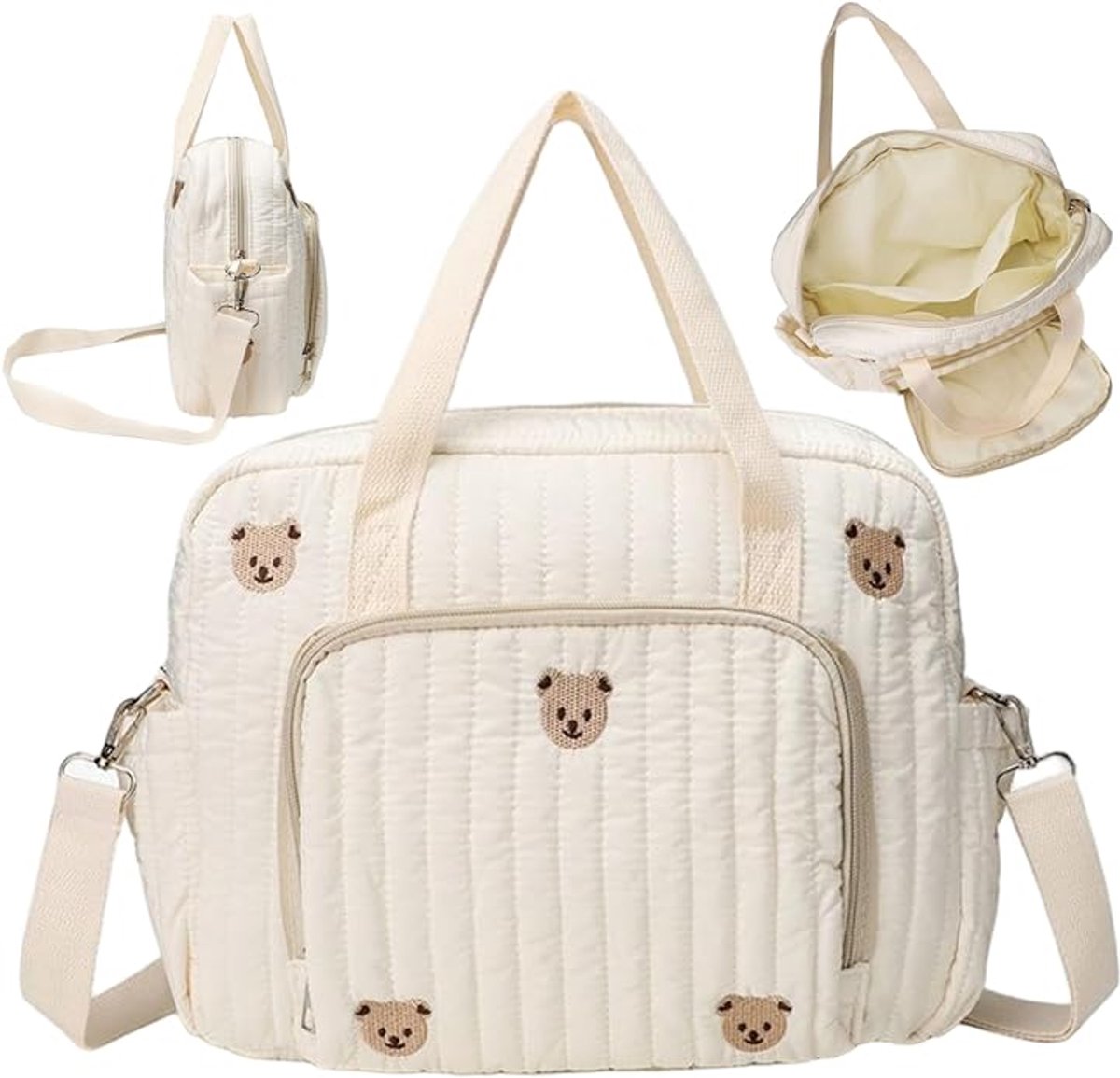 Luiertas Rugzak met grote capaciteit - 35x10x28cm Babytas - Draagbare en lichtgewicht luiertas - met handvat en schouderband - Perfect voor reizen en uitstapjes - Lichtgeel