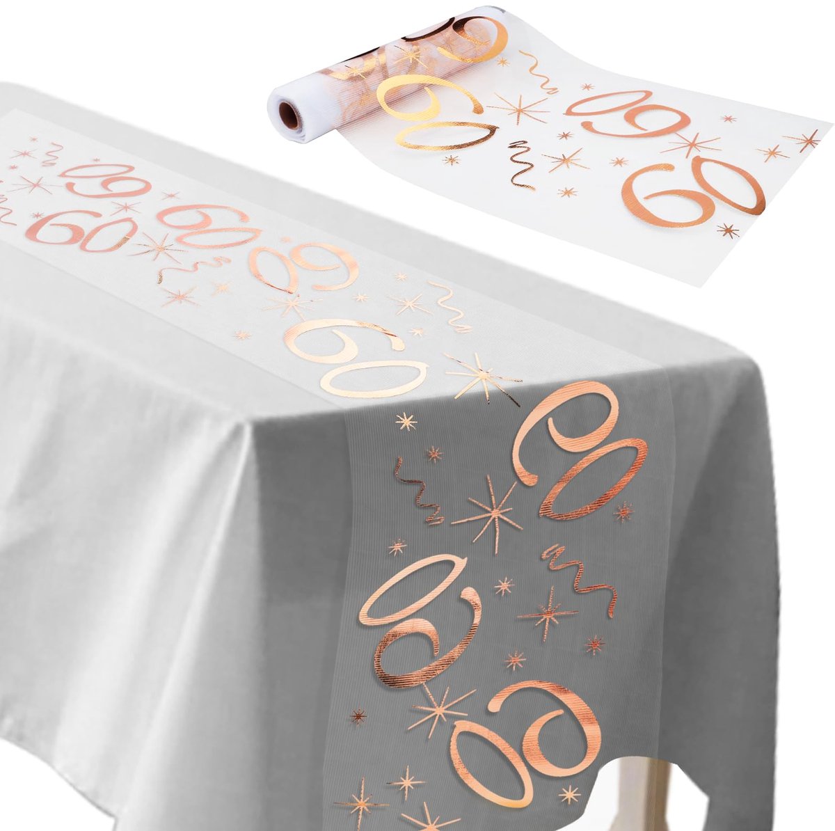 Tafelloper - Op maat te snijden - Tafeldecoratie voor of jubileum - Roségoud 28 cm x 10 m