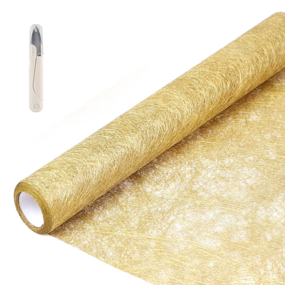 Vlies Tafelloper - Op rol - Goud - 30 cm x 5 m