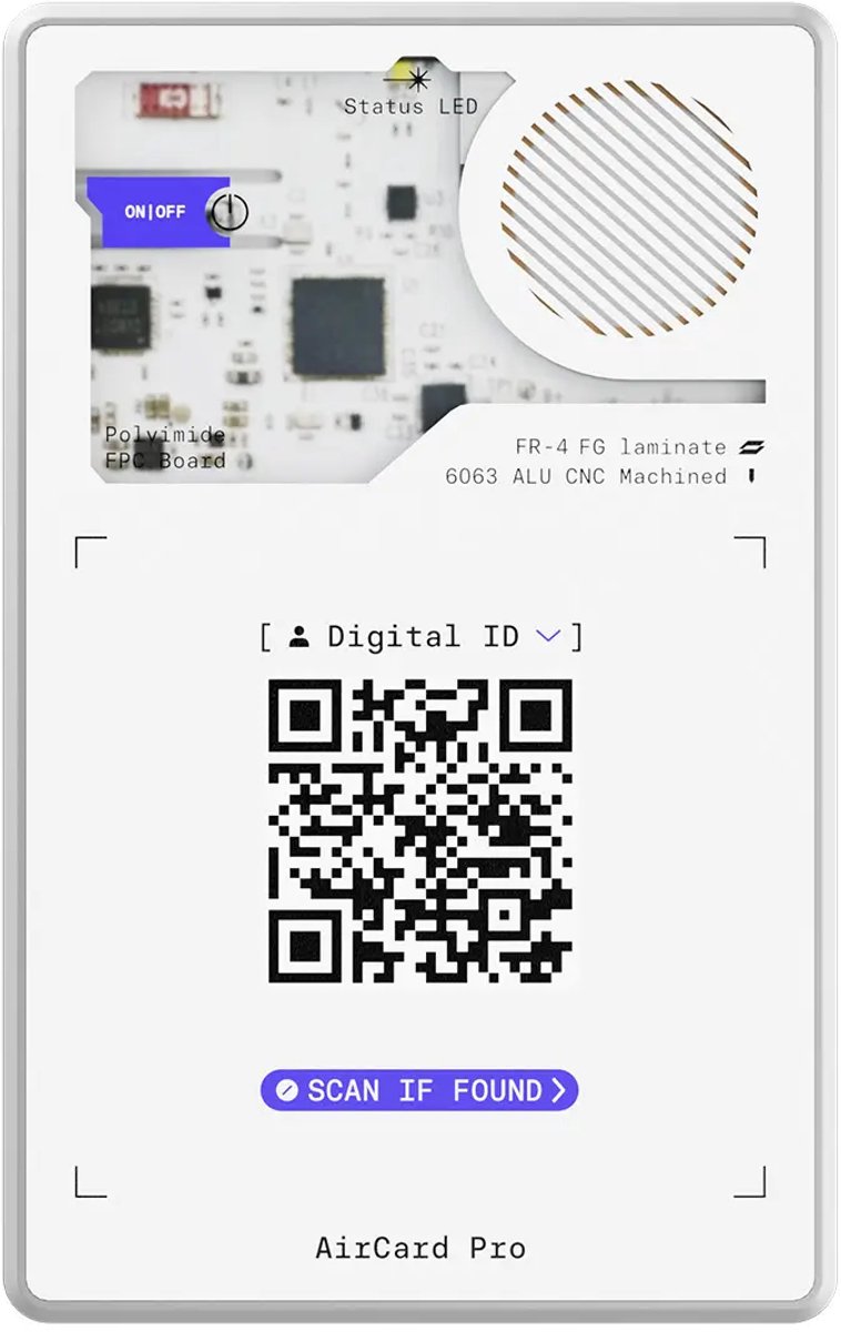 Rolling Square AirCard Pro Bluetooth Tracker Wallet - Werkt met Google Find My Device - Ultradun 2,2 mm & Waterdicht - Wit