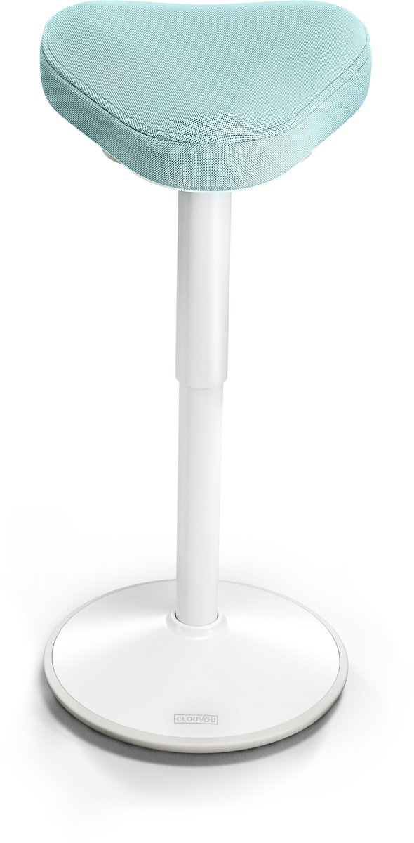 CLOUVOU Nexus Ergonomische Zadelkruk op Wielen - Traploos Verstelbaar 57–82 cm - Bureau Stoel met Handgrepen - Max. 125 kg - Munt