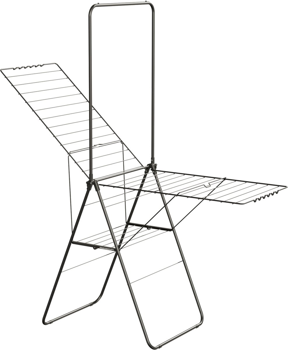 STAUS&BACH Droogrek met stang 25.99m - Inklapbaar Wasrek - Staal - Mat zwart - Aeriq Flex