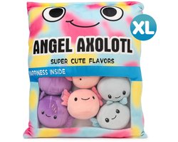 Snack Zakje met Mini Axolotl Pluche Knuffel XL 50 cm - Kawaii Kussen - Snack Plush Toy - TikTok knuffels voor kinderen jongens meisjes