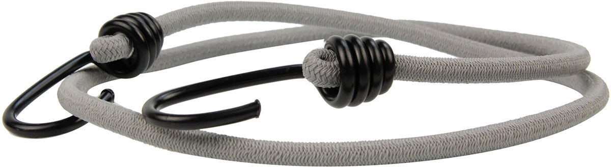 Afdekzeilwinkel - Snelbinder 100cm grijs pe 8mm koord met 2 spinhaken