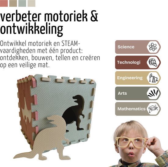 Roosly Speelmat Baby - Speelkleed baby - Babygym - Foam Puzzelmat met Opstaande Rand - Inclusief Opbergtas van Merkloos — afbeelding 5