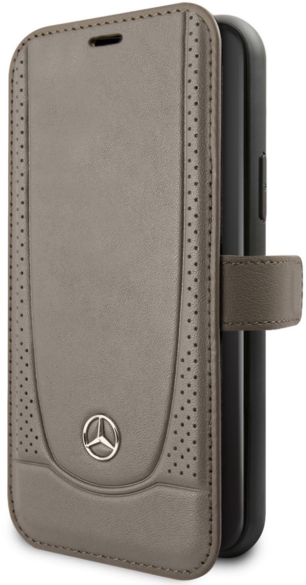 Mercedes-Benz iPhone 11 Pro Book type case - Genuine Leather - Perforated Urban - Brown