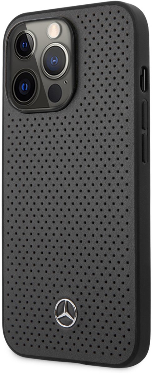 Mercedes-Benz iPhone 13 Pro Hardcase Backcover - Real Leather - Perforated - Beige