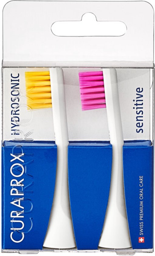 Curaprox Hydrosonic Opzetborstel Sensitive Duo Geel Roze - 2 stuks