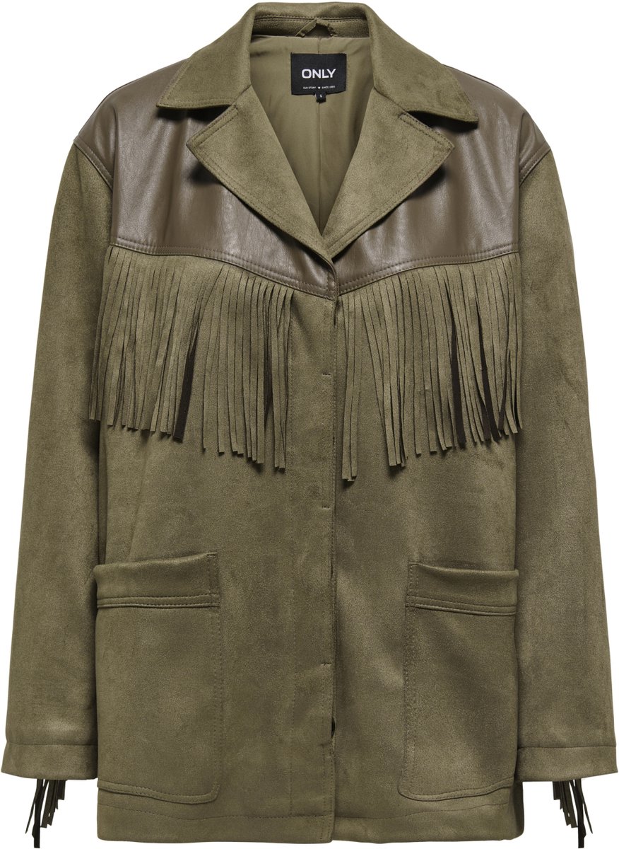 Only Jas Onlfrange Life Fauxsued Fring Jacke 15351944 Cub Dames Maat - L