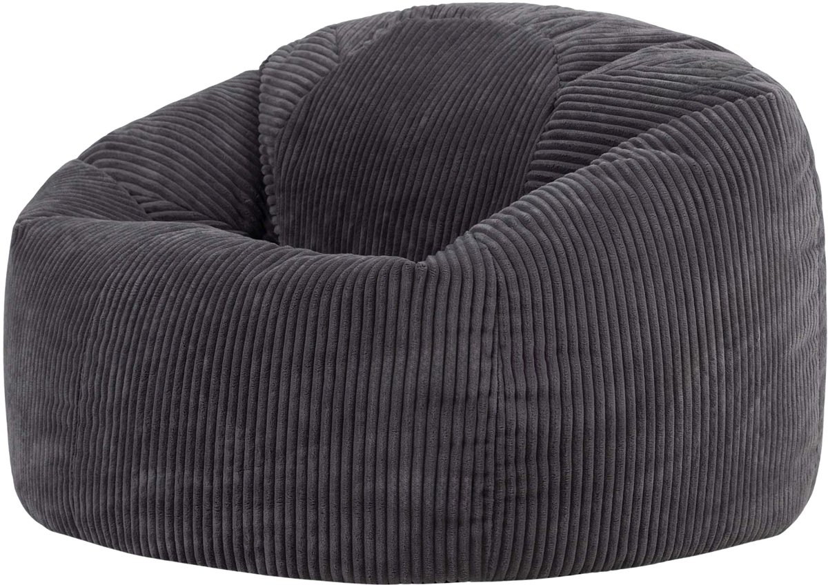 Icon Kingston XL Zitzak Fauteuil - Ribfluweel - Houtskool
