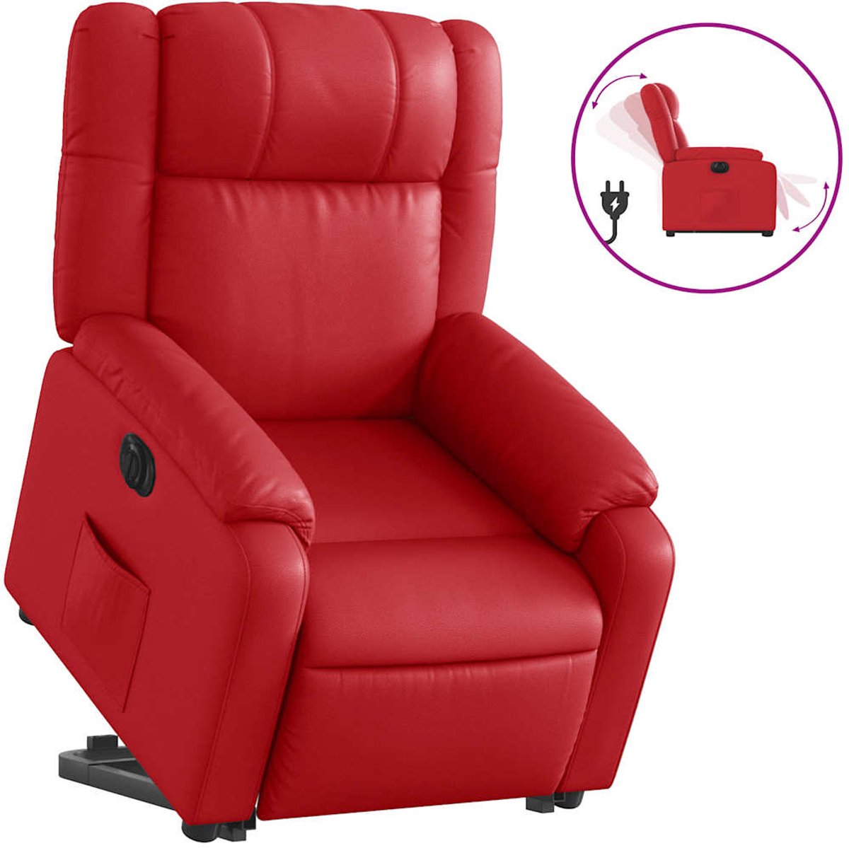 vidaXL Sta-op-stoel - elektrisch - kunstleer - rood