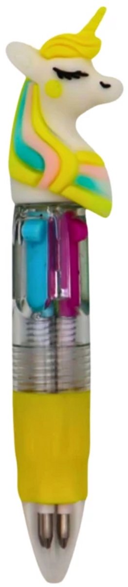 Balpen Eenhoorn Geel – Multicolor Unicorn Regenboog Pen – Schattige Pen - Schrijven Kinderen – School & Cadeau