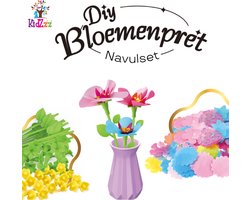 NIEUW! KidZzz Navulset DIY Bloemenpret – Aanvulling voor het maken van nog meer bloemen. Pakket met extra Bloemblaadjes, Gerecycled Plastic Bloemstelen en onderdelen. Knutselen voor Kinderen va. 4 jaar - bloemen boeketten maken – Creatief spelen