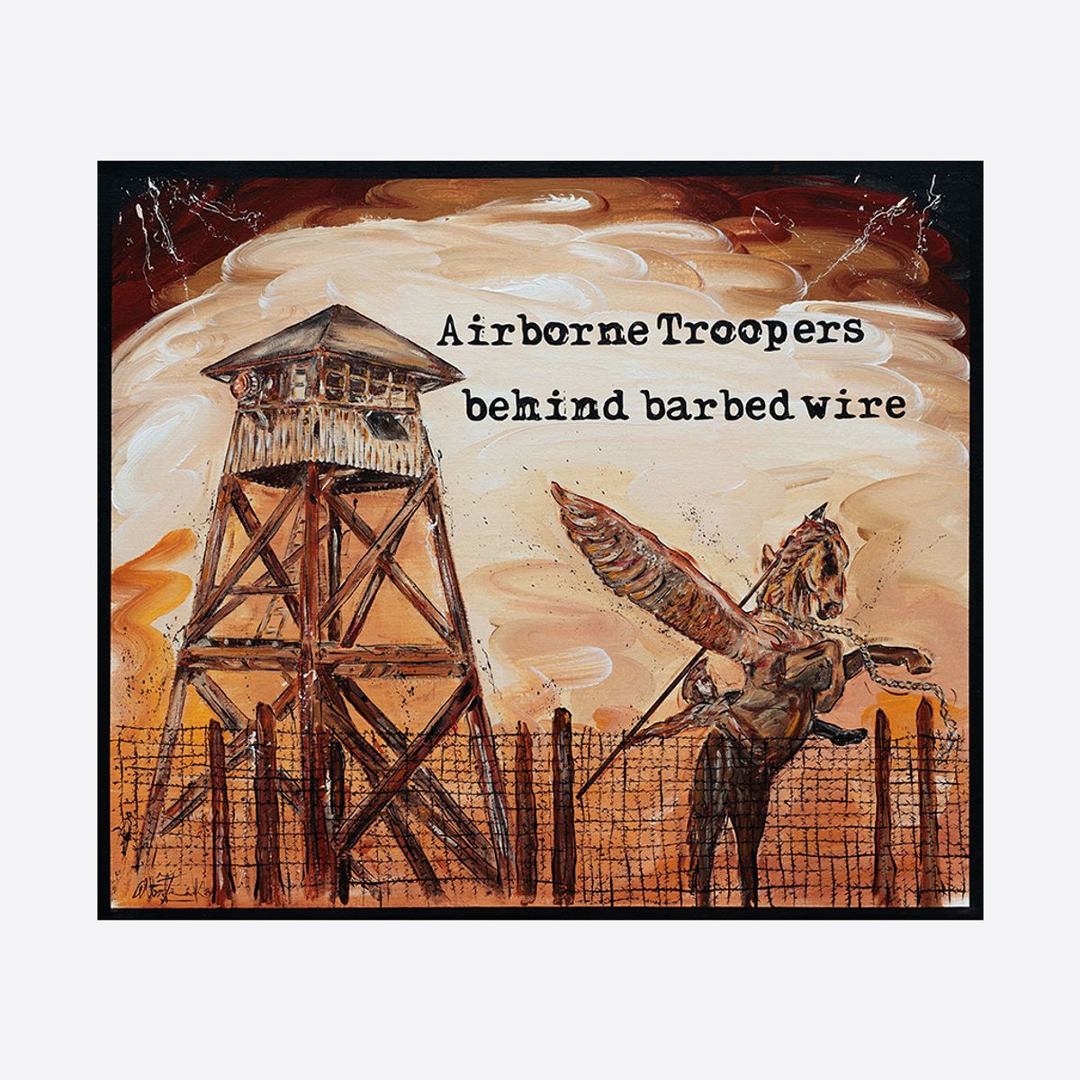 Zeefdruk Airborne Collection - Airborne Troopers behind barbed wire