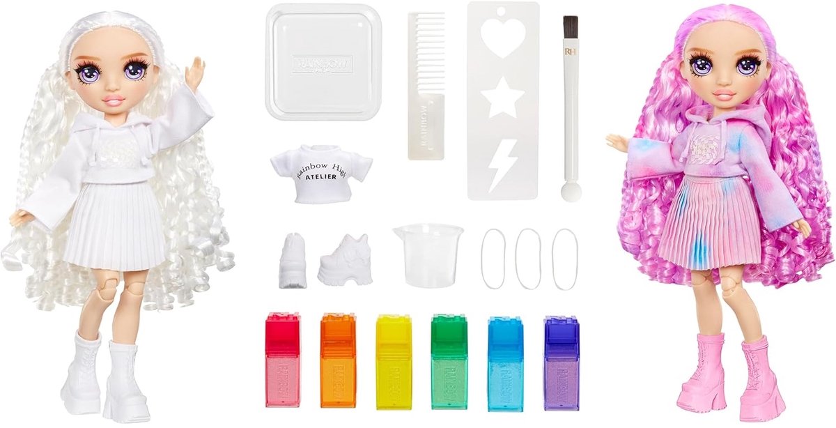 Rainbow High Watercolor & Create Modepop - Paarse ogen — afbeelding 2