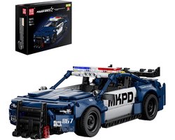 Mould King 15073 Mustang Politie bouwset met Pull-back techniek | City speed champions adventure modelbouw | Technische educatief speelgoed volwassenen & kinderen | DIY Retro auto decoratie | Bouwdoos met 786 bouwstenen