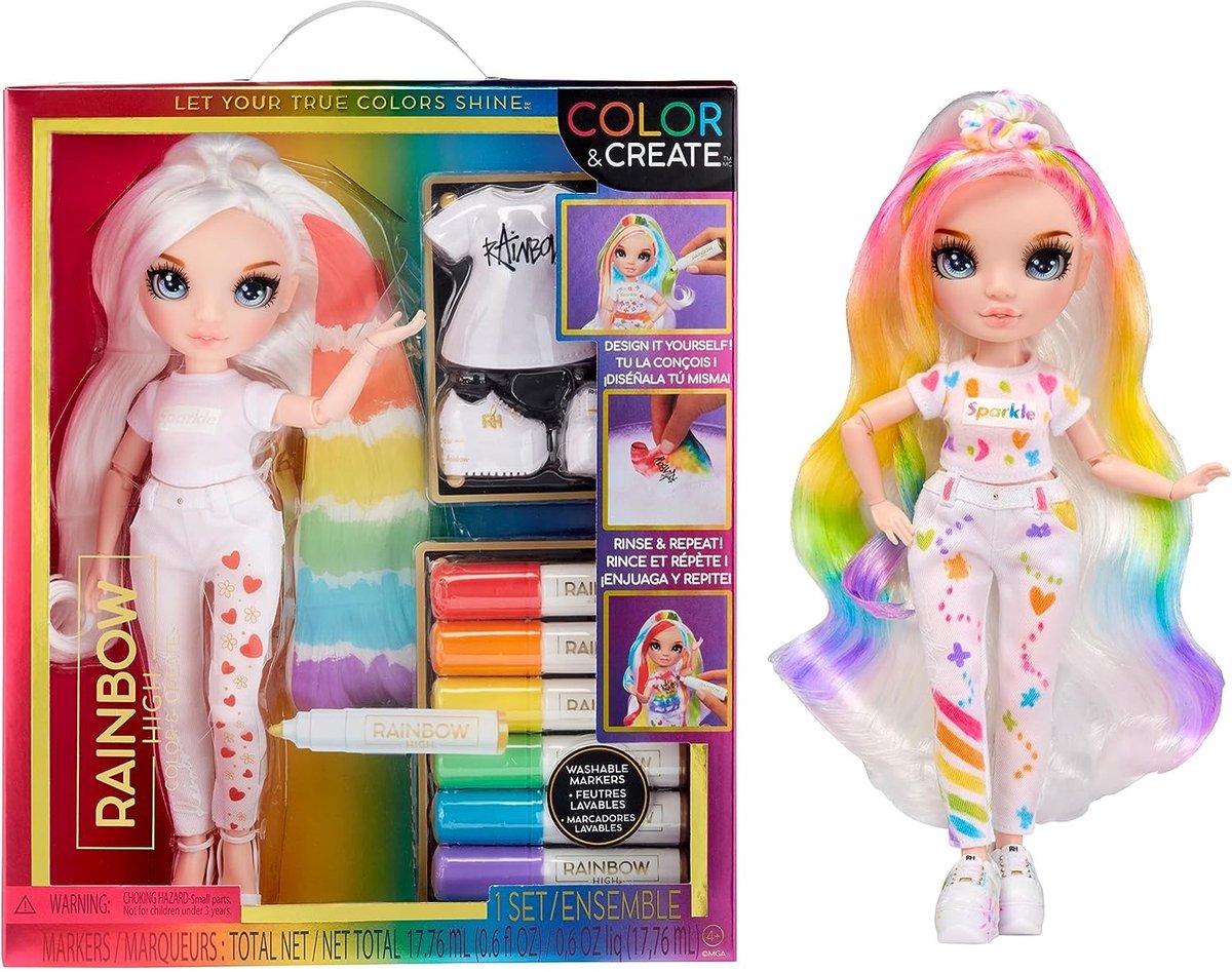 Rainbow High Color & Create - Blauwe ogen - 27 cm - Modepop — afbeelding 9