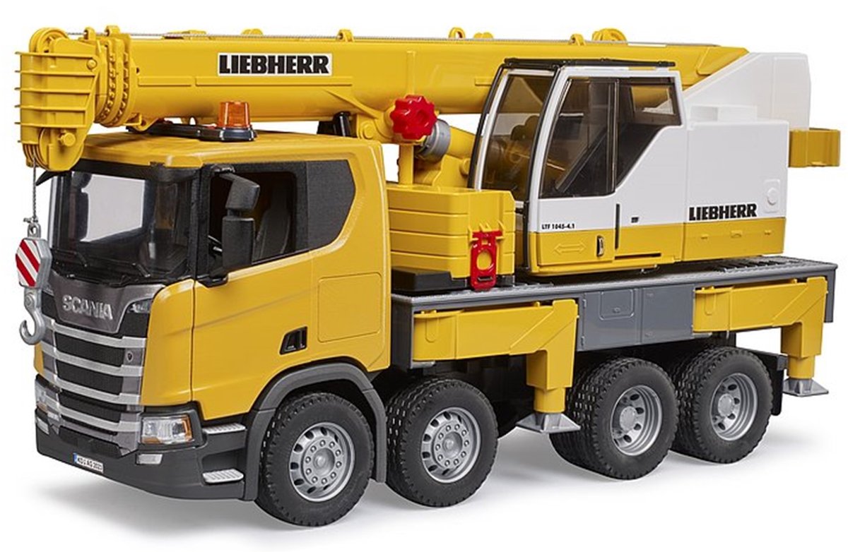Bruder 3571 Vrachtwagen Scania 560R Liebherr kraan met truck — afbeelding 3