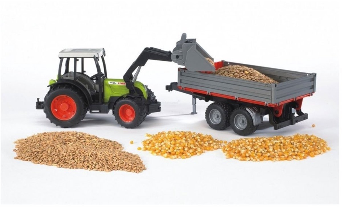 bruder Claas Nectis 267 F met voorlader en kiepwagen met uitklapbare zijschotten modelvoertuig thumbnail 3