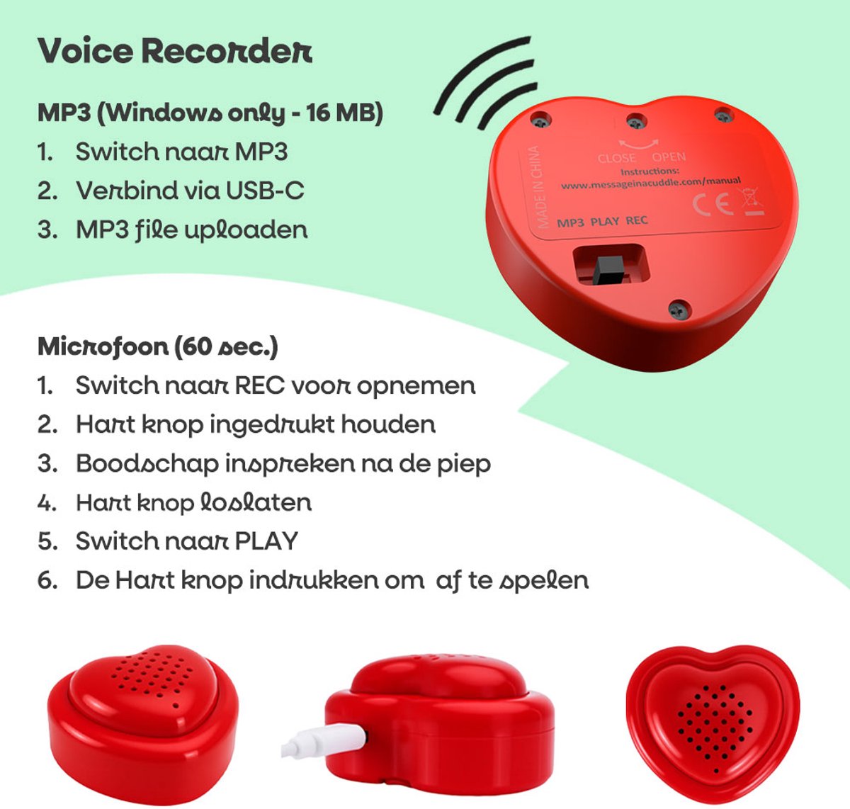 Knuffel met jouw ingesproken bericht [MP3 + Microfoon] | Olifant / Olifantenknuffel 45cm | Inc. Voice Recorder | Cadeau: Valentijn – Moederdag – Vaderdag – Kraamcadeau | Knuffel met geluid met jouw eigen stem | Knuffel Boodschap – Message in a Cuddle — afbeelding 4