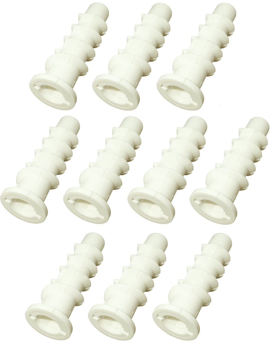 C57867 - Set van 10 Dowel voor GeÃ«xpandeerd Beton en Pleistertegels Ã˜13x60mm - Polyamide - Wit