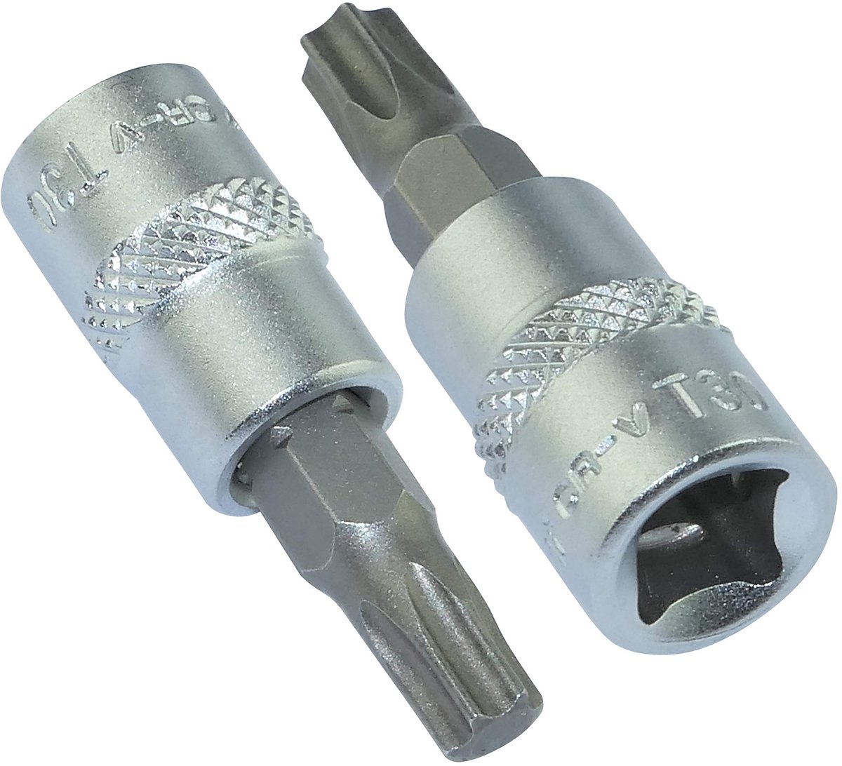 C46348 - Set van 2 T30 Ster Verstekdoppen 1/4'' 37 mm - Geschikt voor 6-punts T30 Sterschroeven - S2/50V30 Staal
